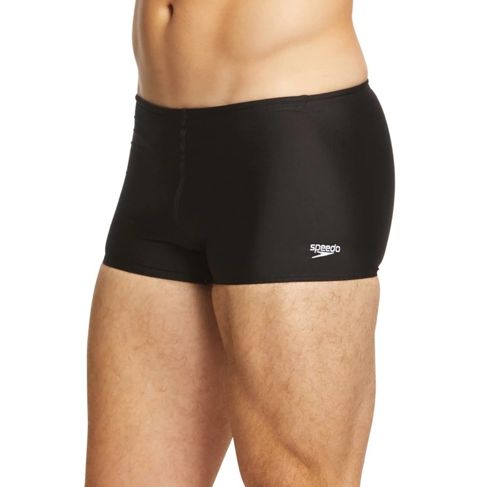 Speedo Black Men's Square-Leg Swim Trunks